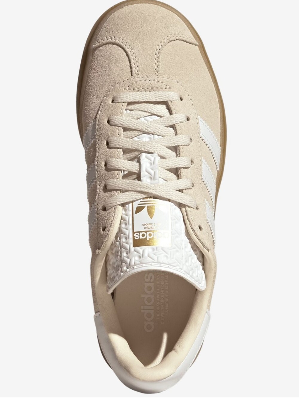 Adidas Gazelle Suede Sneakers in Beige with Gum Sole - Picture 2 of 7